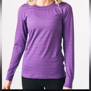 ZYIA Purple Chill Long Sleeve T RC Athletic Top Crew Neck Size XL